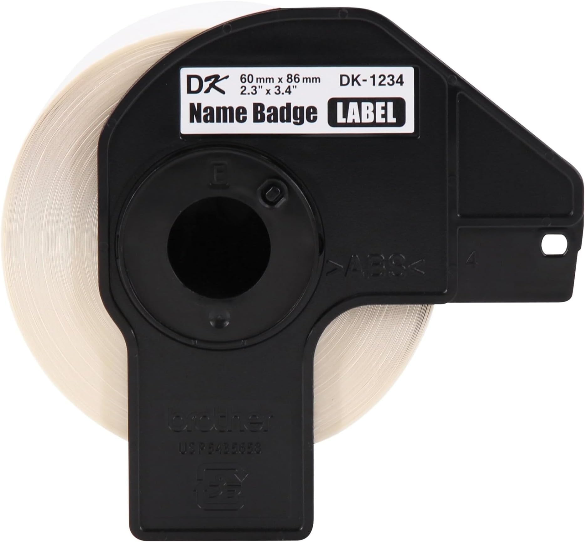 Brother Genuine DK-1234 Die-Cut Name Badge Paper Labels,2.3 in x 3.4 in (60 mm x 86 mm) Adhesive Name Badge White Paper Labels,260-Labels per Roll,3 Rolls per Box,(Pack of 8)