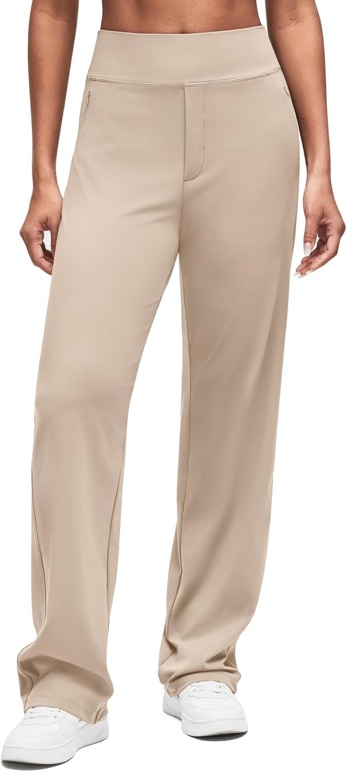 G4Free ShiftReady Women Dress Yoga Pants with Hidden Zipper Pockets High Waist Work Trousers Travel Slack Petite/Regular/Tall