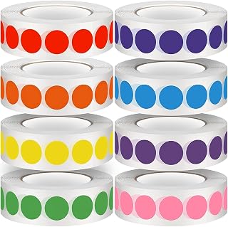 8000 PCS 1/2 Inch Round Dot Stickers Color Coding Labels,Colorful Coding Label Sticker for File Classification,Mark Key Points,Coloring,Student Classroom,Office,Organizing.