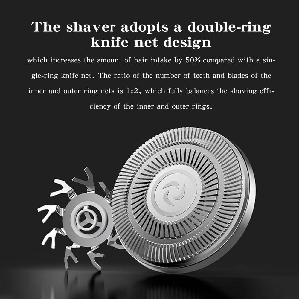 Electric Razor for Men, 3 in 1 Electric Shaver 3D Floating Beard Razor IPX4 Waterproof Rechargeable Nose Hair Trimmer Men