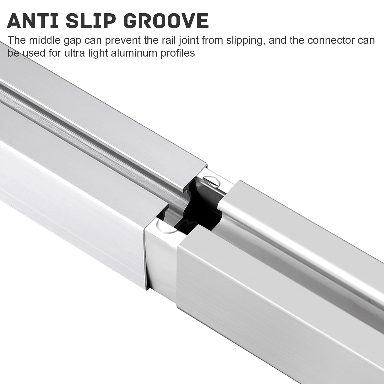 10 Stück Solar Schiene Photovoltaik Verbinder, Korrosionsbeständig und Langlebig, Schienenverbinder zur Montage Aluprofil 40x40 mm, Verlängerungen für Aluminiumprofile für PV-Anlagen (Silber)