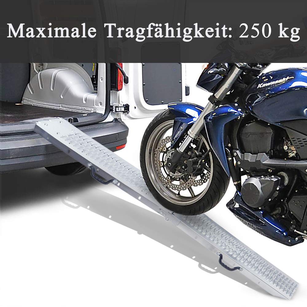 YUENFONG 2 x Faltbare Alu Auffahrrampe Klappbar Faltbare Rampe Verladerampen Motorradrampe Verladeschiene Verladerampe Auffahrschiene, 400 kg/Paar Traglast