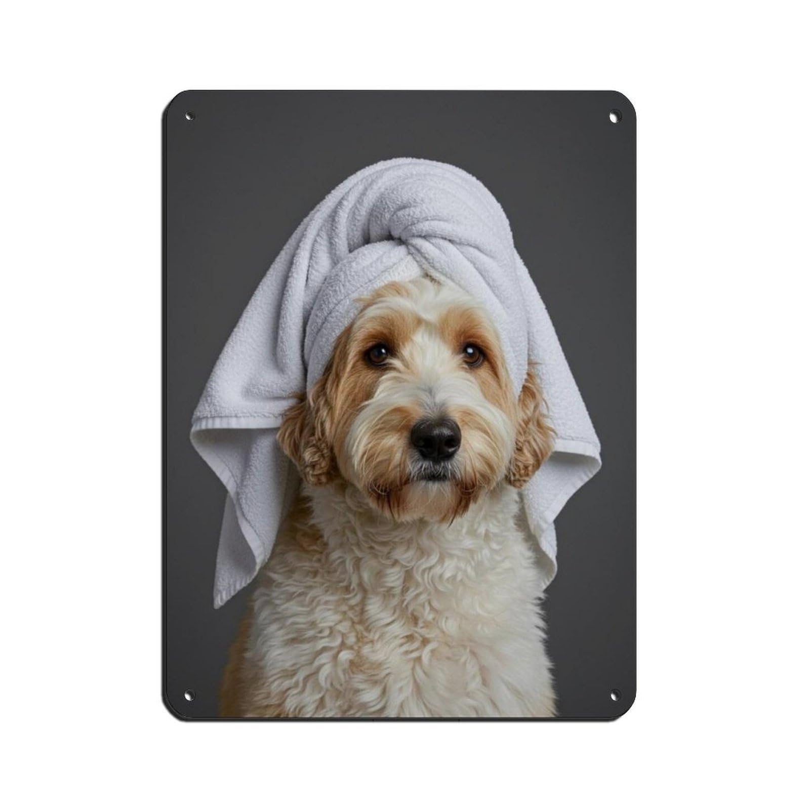 Poodle Old English Sheepdog Poster Tin Sign Vintage Metal Pub Club Cafe Bar Home Wall Art Decoration Poster Retro 12x16inch(30x40cm)