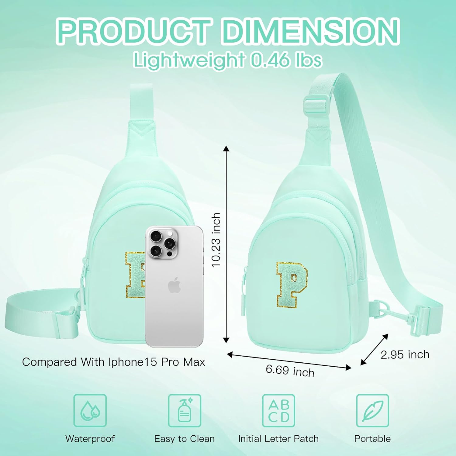 Viverte Small Initial Sling Bag for Girls & Women - Cute Crossbody Fanny Pack Gift