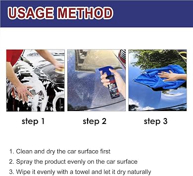 RJDJ Multi-functional Coating Renewal Agent, Car Coating Agent Spray, 3 in 1 High Protection Quick Car Coating Spray, 3 in 1 Ceramic Car Coating Spray, Waterless Wash, Nanotechnology (1pcs)
