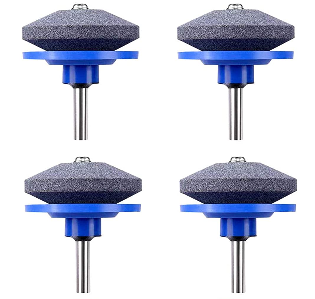 Affilacoltelli per Tosaerba,4 PCS Affilatrice Testa Universale Affilacoltelli Multifunzione per Smerigliatrice da Giardino Pietra per Trapano Elettrico Kit di Riparazione per Trapano a Mano
