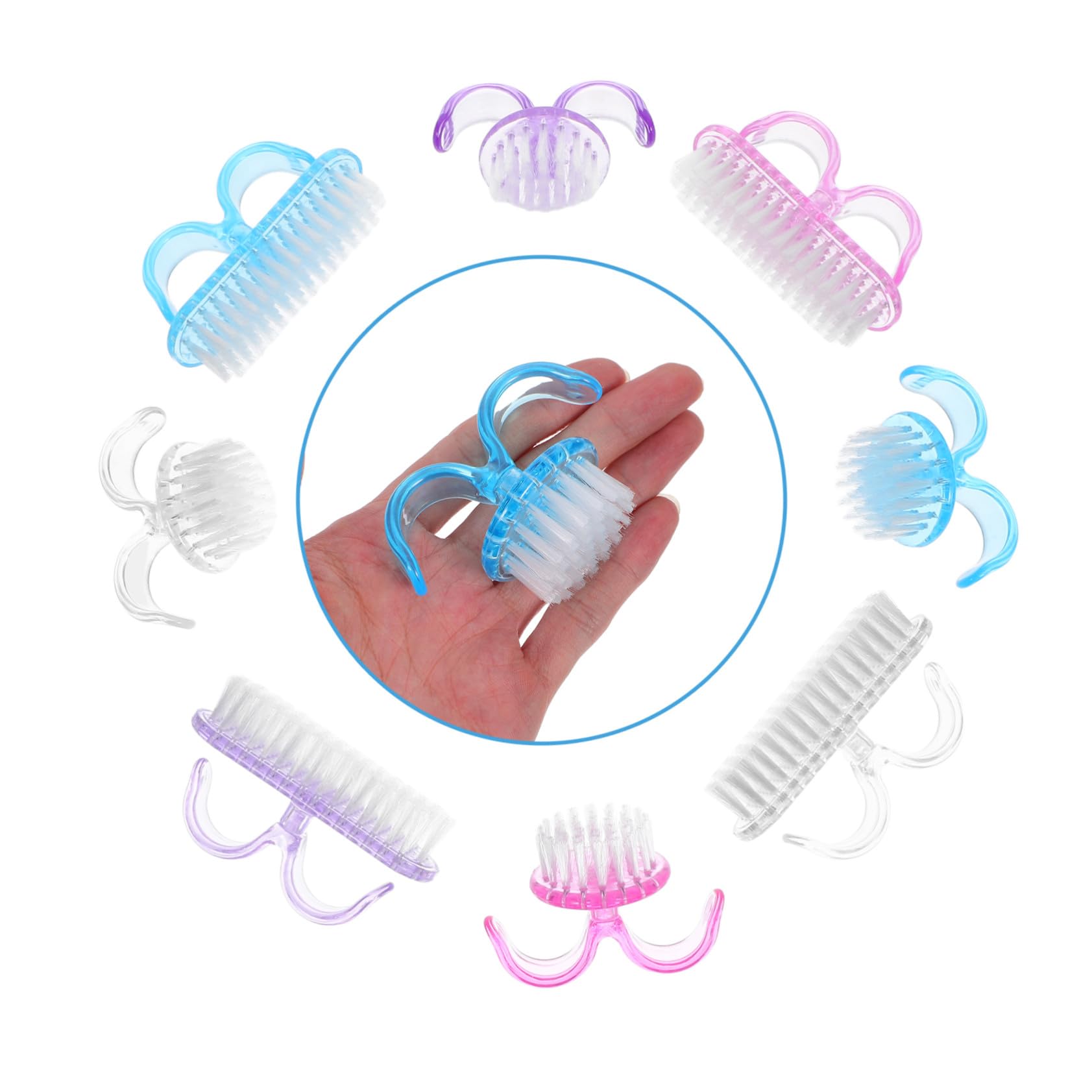 32 Piezas Cepillos de Limpieza para Uñas con Mango Portátiles para Eliminar Polvo de Uñas Herramientas Versátiles para Manicura Profesional y Hogar