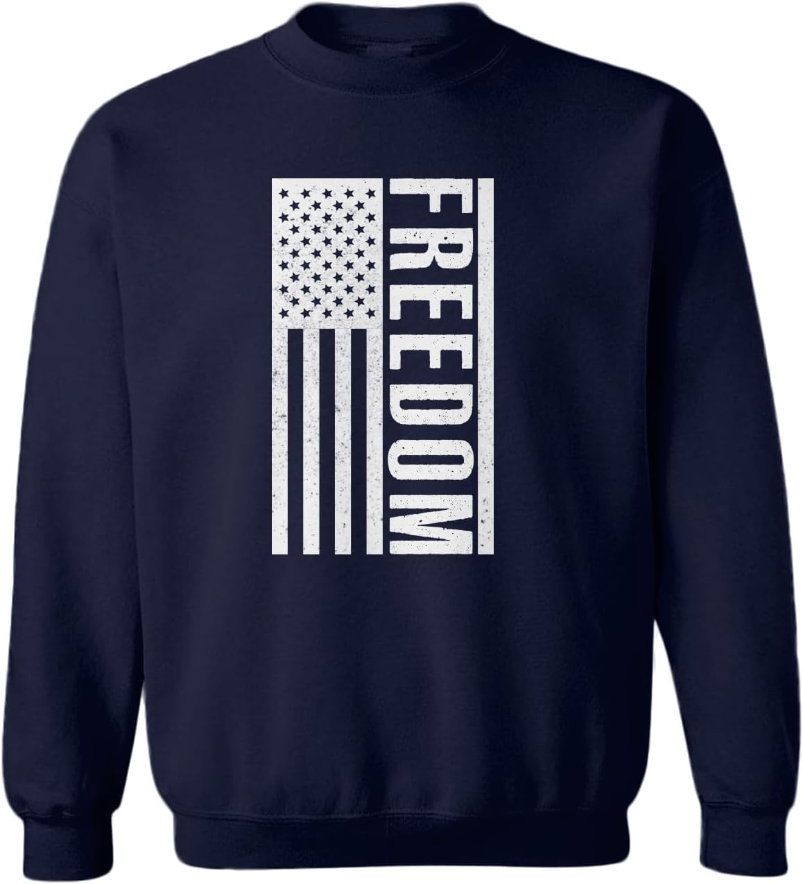 Tcombo Freedom - USA American Flag Vertical Toddler Fleece Crewneck Sweater
