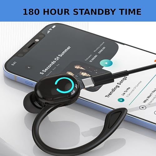 Miniatura 2 de EERSTA Auricular Bluetooth inalámbrico -5.2 Solo gancho de oreja en la oreja para oficina y deportes