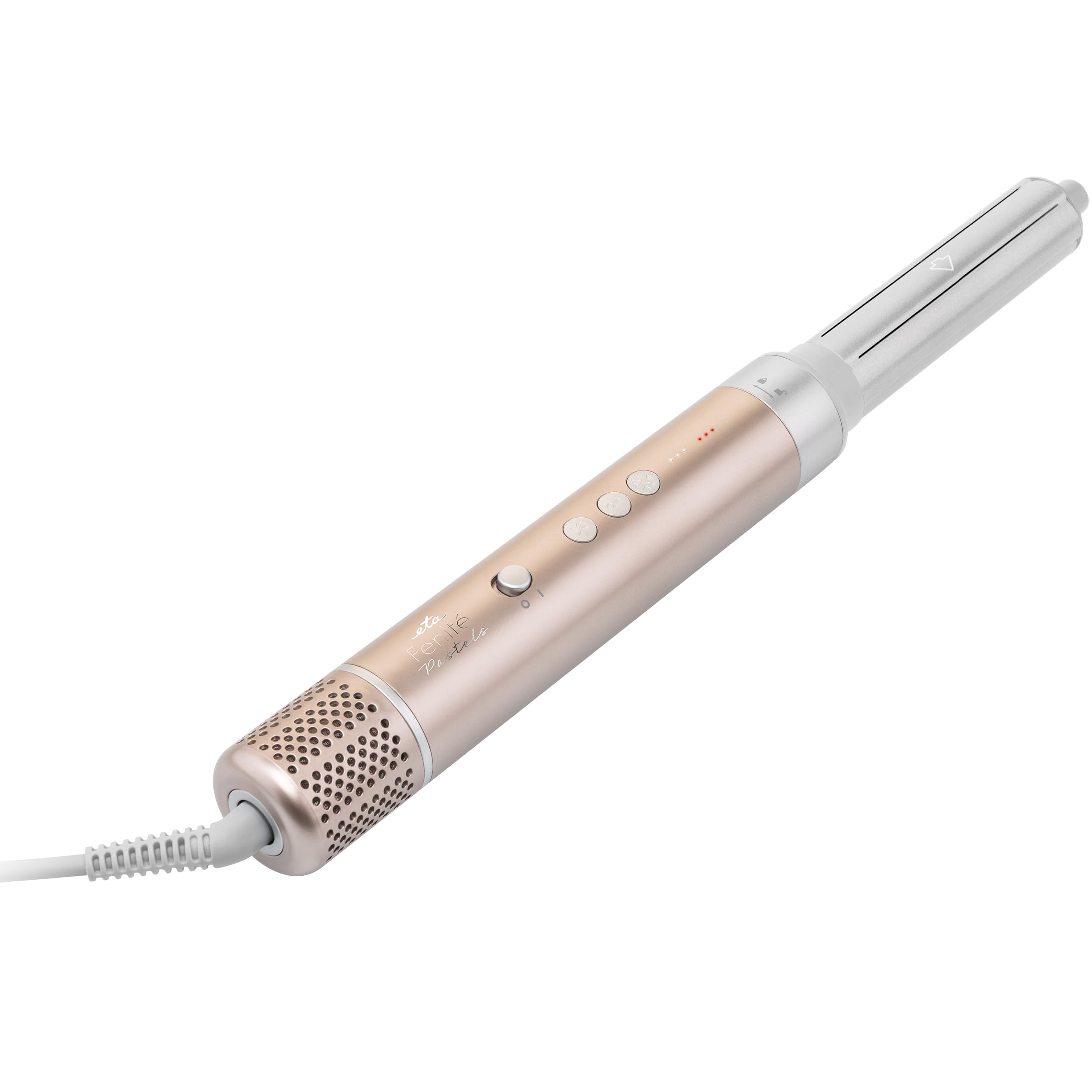 ETA Fenite 2-in-1 Airstyler mit Ionen-Technologie I Coanda-Effekt I Warmluftbürste I1400W I Föhnbürste mit 2 Rundbürsten-Aufsätzen & Kaltluftstufe für Volumen & Locken I inkl. Reiseetui I Gold