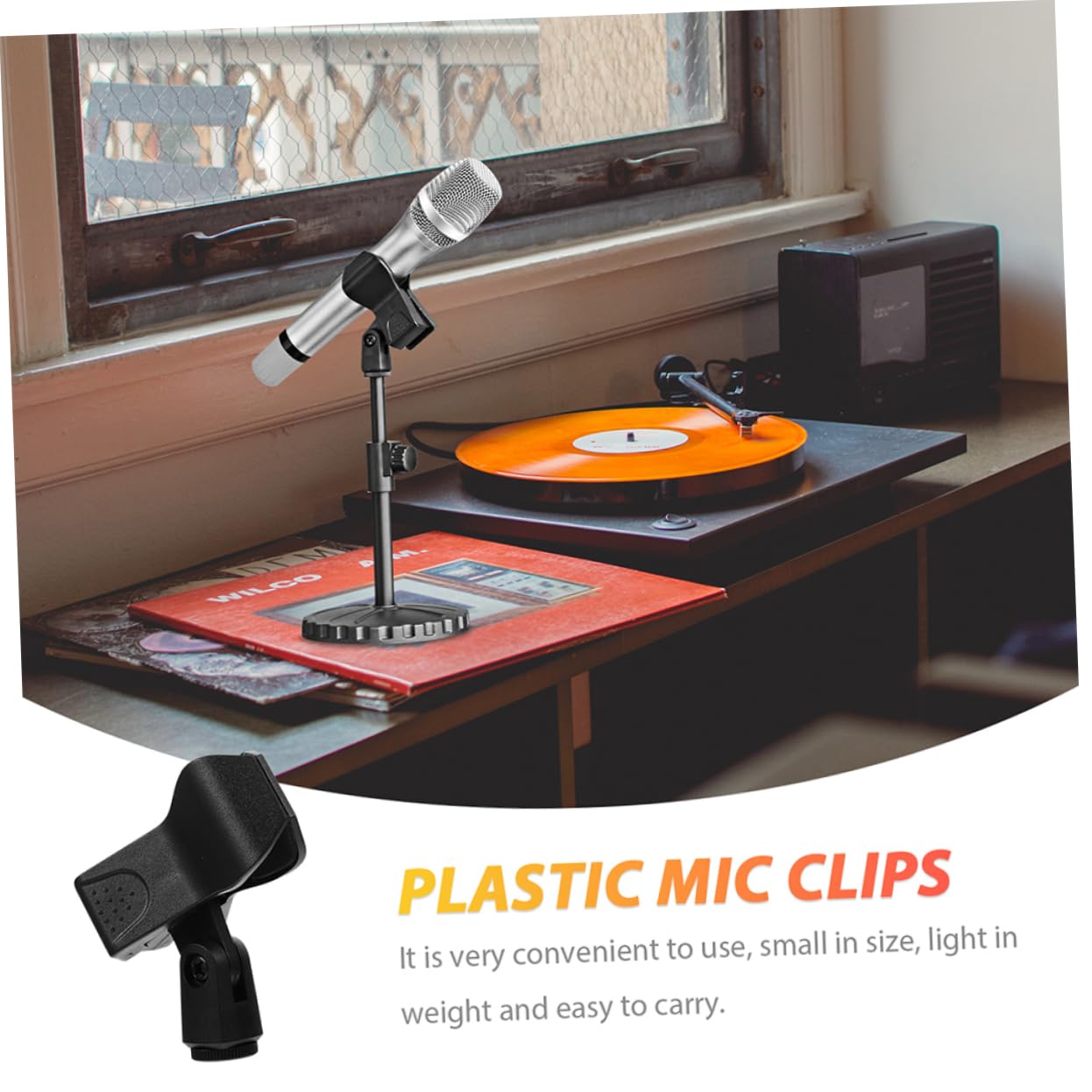 CONGARTENO 6Pcs Mic Clip Holder Durable Microphone Clamp for Ktv Stage Performances Concerts Plays Fit for Microphones Practical Reliable Mic Clips