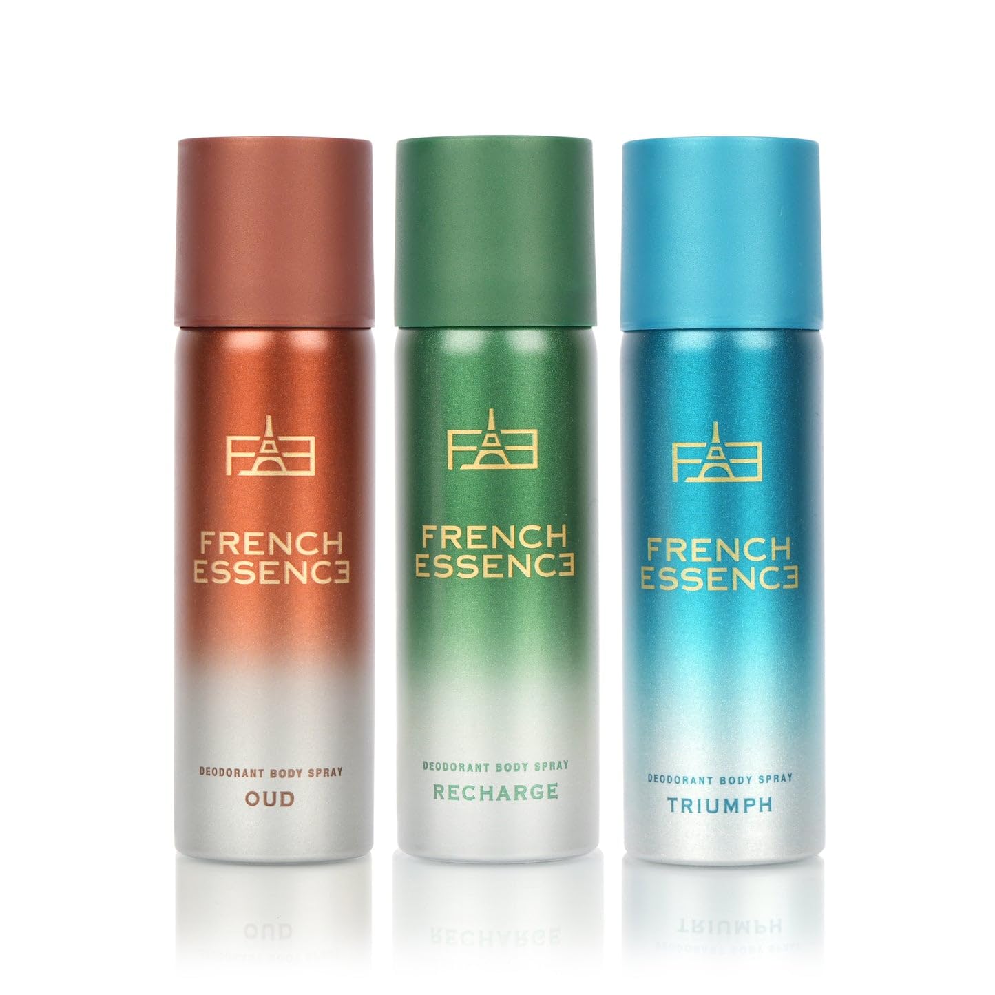 FRENCH ESSENCE Deo Combi Pack Triumph, Oud & Recharge Deo Body Spray 50Ml Each For Men Deodorant Spray - For Gents-picture-35