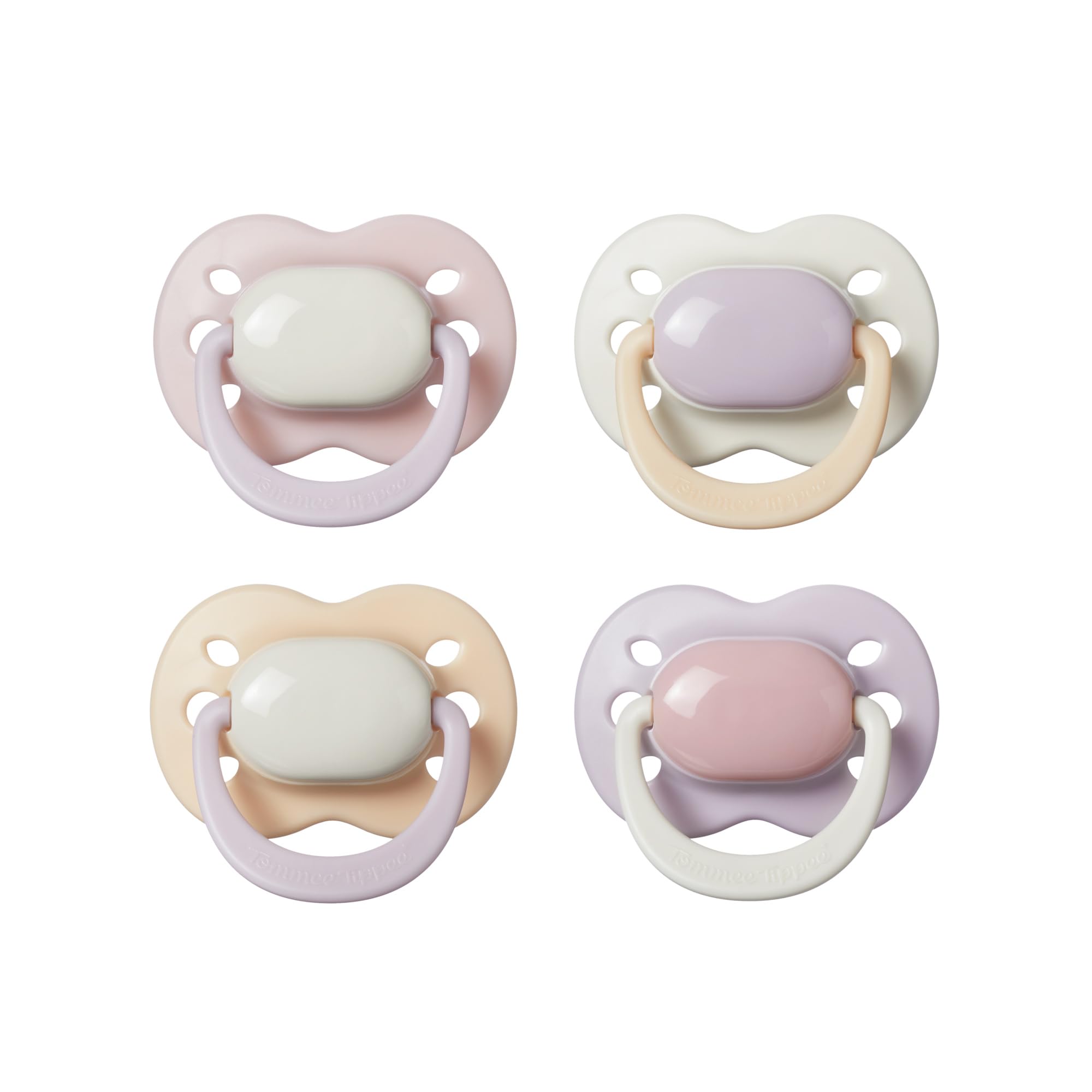Tommee Tippee Ultimate Fit Soother, 0-6 Months, 4 Pack, Colour Blocked, Orthodontic Dummy for Babies Extra Air Holes