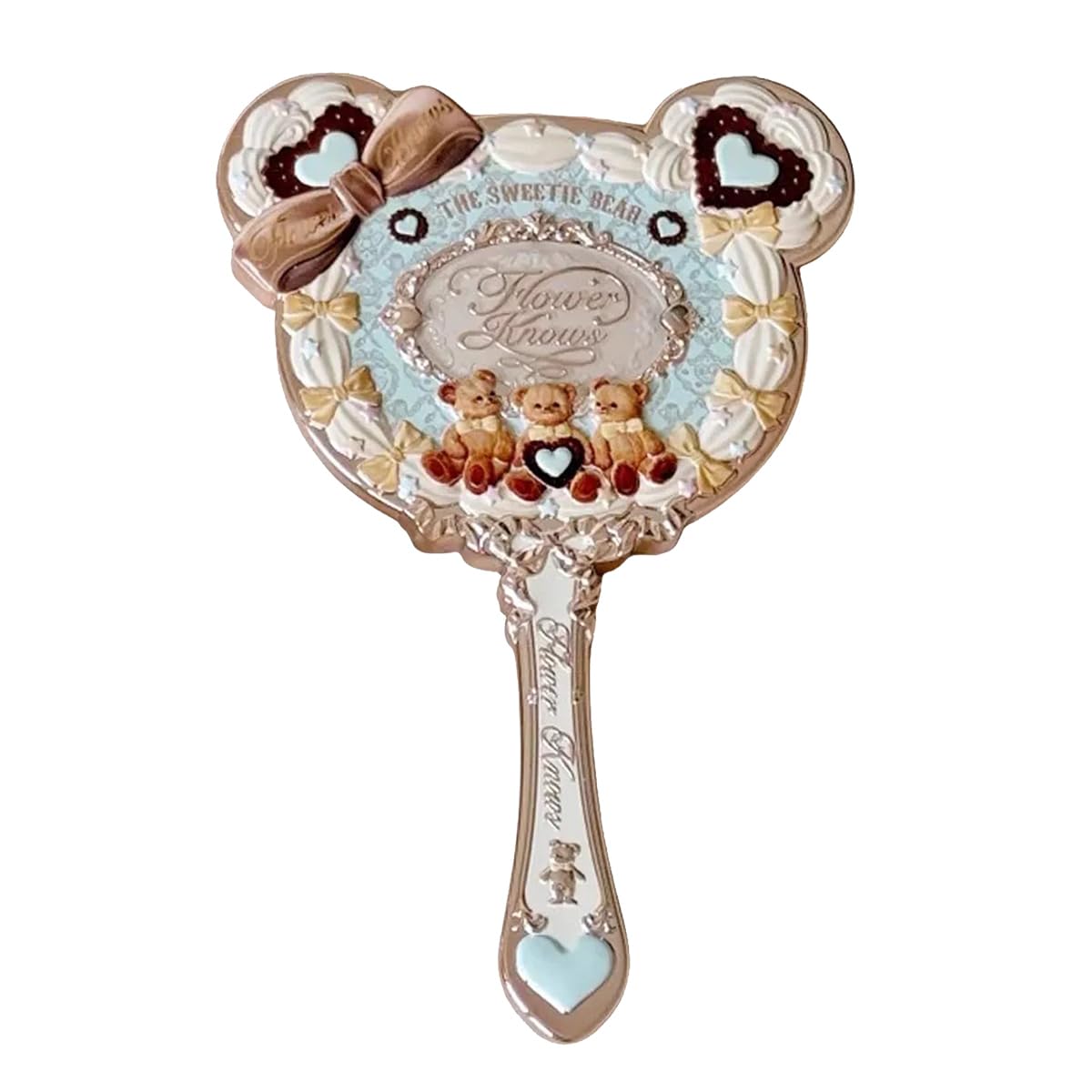 Flower Knows specchio portatile Sweetheart Bear, carino, compatto e facile da trasportare, ideale per viaggi e borsa (C02)