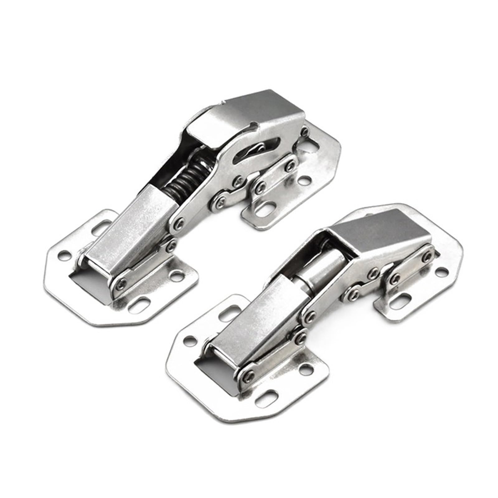 Nvsfzgiyg 4 Inch Kitchen Cabinet Hinges 90 Degree No-Drilling Hole Hydraulic Hinge For Cupboard Door Furniture Hardware With Screws 1Pcs(4 Inch)