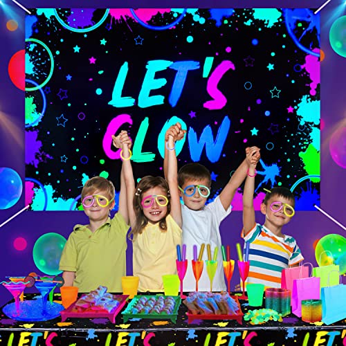 Fondo fotográfico Glow Neon cumple 7x5ft multicolor miniatura 5