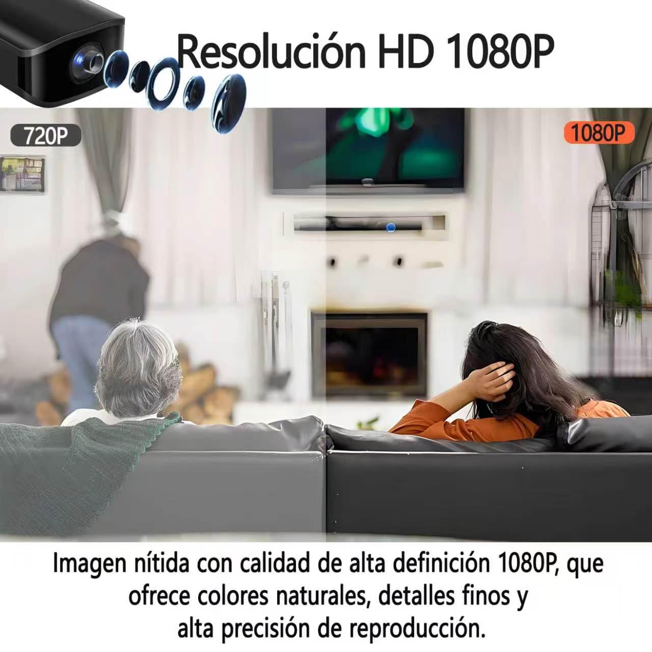 Mini Cámara de Vigilancia HD, Cámara Espía, Cámara de Seguridad, con Función de Detección de Movimiento, apta para la Vigilancia de Seguridad en Hogar, Mascotas, Oficina y Almacén, Sin Función WiFi