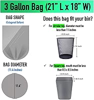 Vista 2 de Bolsas de basura pequeñas de 3 galones (440 unidades) para cubos de basura de plástico transparente para baño, se adaptan a contenedores de 2