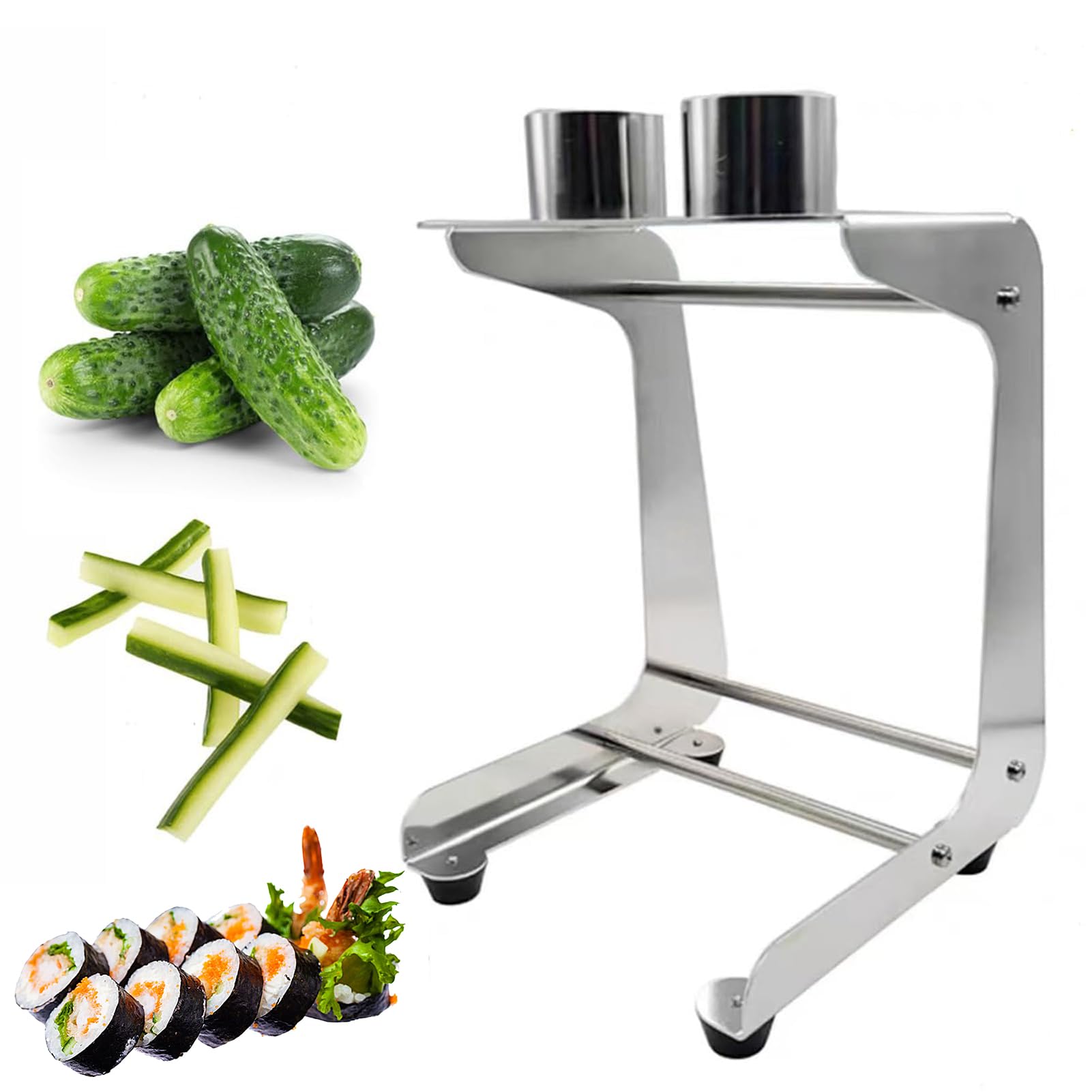 Karottenstabschneider aus Edelstahl, manueller Gemüsehobel für Gurken, schnelle 10 Scheiben/Min, ideal für Salat, Sushi & Meal Prep