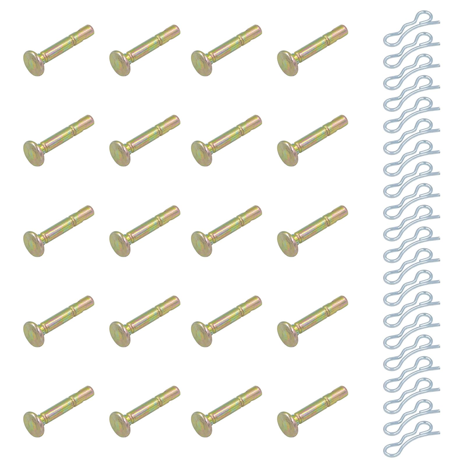 Cazstyk Of 20Pairs Shear Pin And Cotter Suitable With Snow Throwers Sturdy Kirsite Construction 1/4" X 1.5" Size Cotter Set