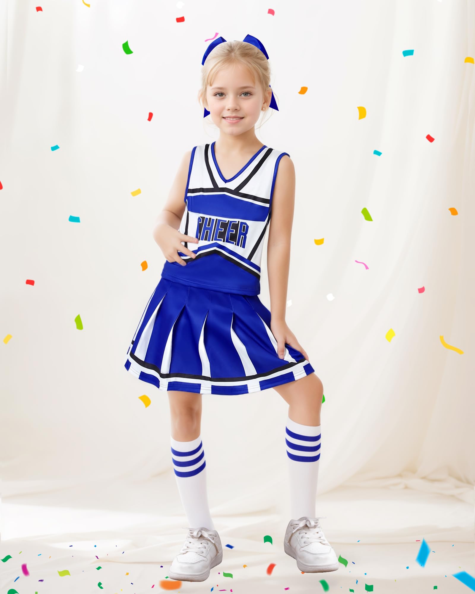Disfraz de animadora para niñas, disfraz de Halloween para niños de 5 a 12 años, uniforme de animadora, disfraz para fiesta de cumpleaños