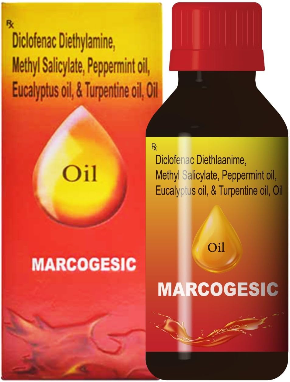 Marcogesic Pain Relief Oil for Joint, Knee, Back & Muscle Pain | Fast Acting Non-Sticky Formula | Pack of 2 × 60 ml