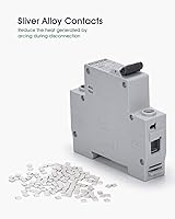 Vista 6 de Interruptor de Circuito en Miniatura AC, Interruptor de Circuito de 32 Amp 120V/240V de 1 Polo para Montaje en Riel DIN, Desconexión Solar AC