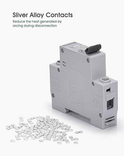 Miniatura 6 de Disyuntor miniatura de CA, 32 Amp 120V240V 1 Pole DIN Rail Mount Circuit Breaker, Disyuntor magnético térmico, Interruptor de desconexión de CA