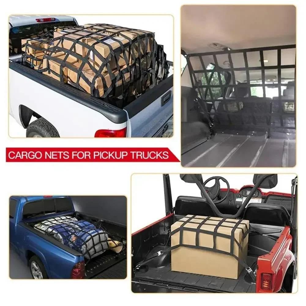 Red de Almacenamiento Red De Carga Pesada 127 X 106 Cm/167 Cm/208 Cm para Techo Camión para Remolque Accesorios Exteriores Red Maletero De Coche(L)