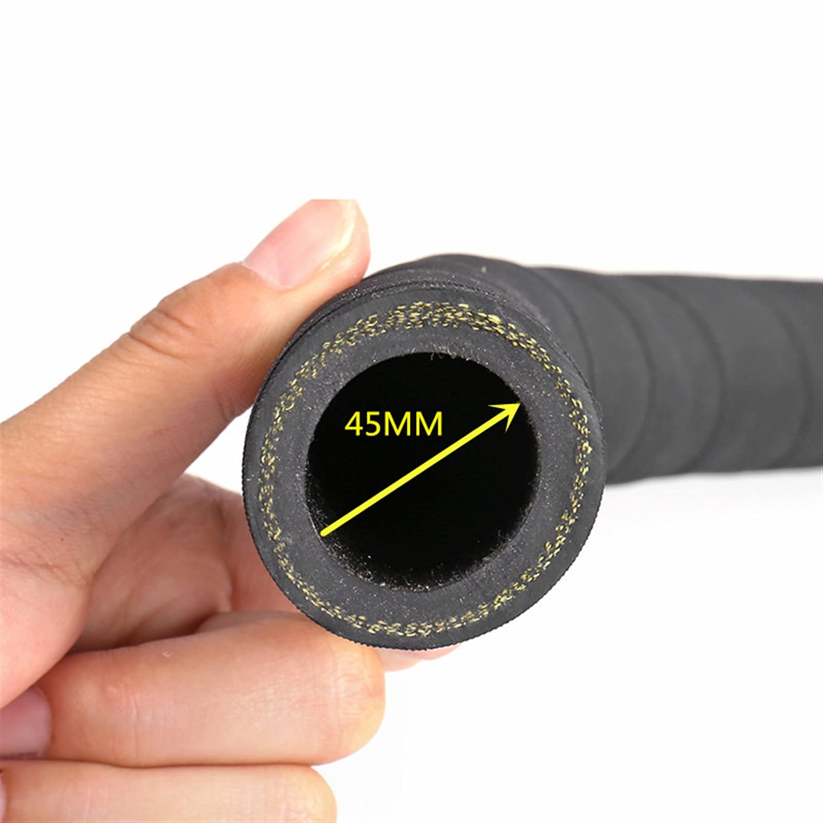 Cqinju-Tubo Flexible de PVC 1M de alta presión del tubo de agua del tubo de 16 mm de goma de alta temperatura resistente al vacío motocicleta del coche camión de Van Fuel Oil Tubería Manguera Negro, A