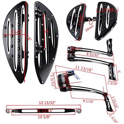 Driver & Passenger Floorboards + Brake Arm Peg Pedal Kit + Toe Heel Shift Lever Shifter Peg + Gear Shift Lever Linkage For 2014-2016 Harley Touring #TOP1