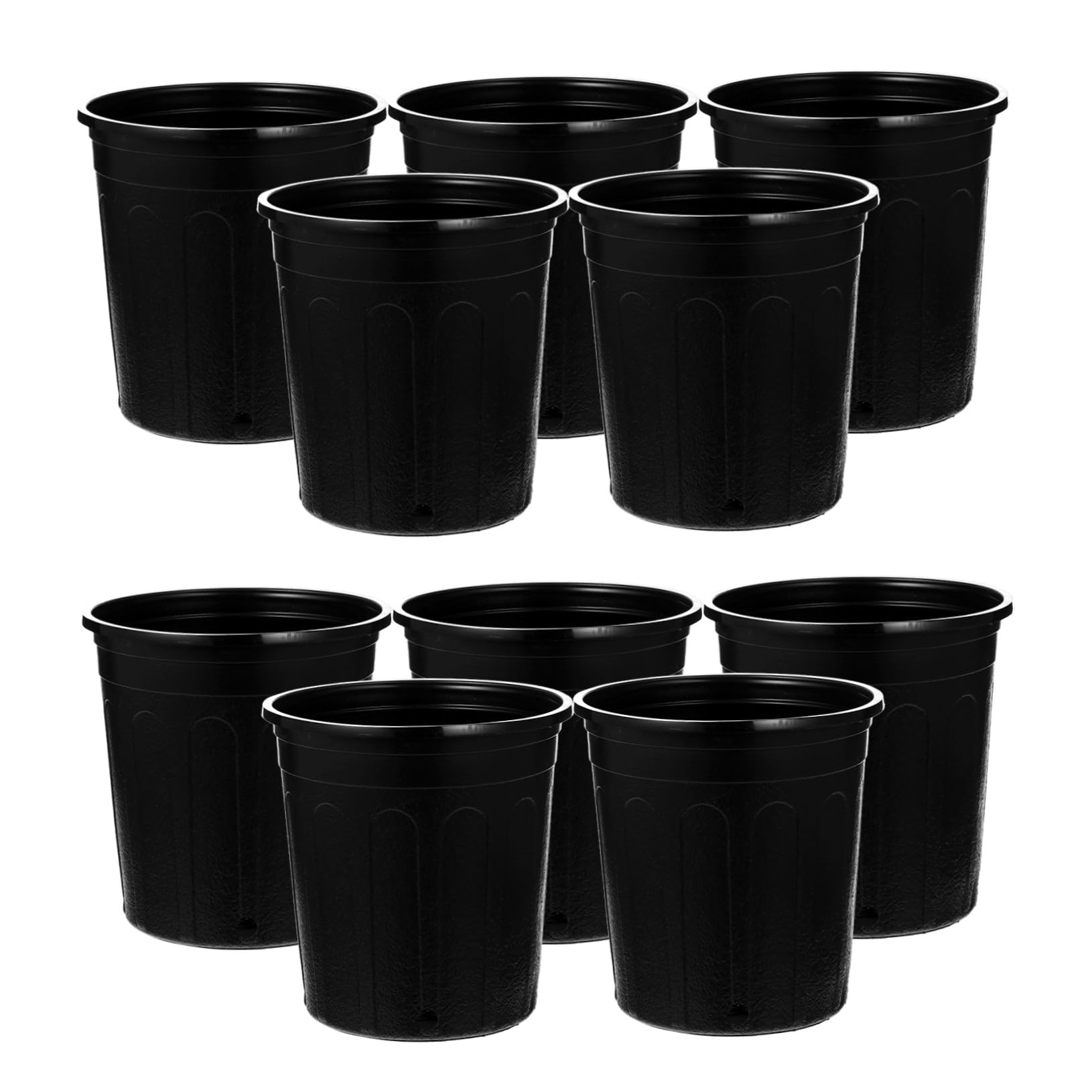 Pots plastique noir pour plantes balcon et bureau godets de repiquage légers 10 pièces