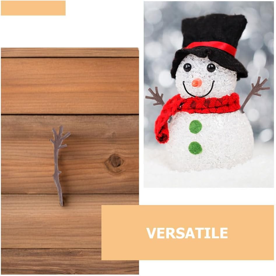 Abaodam 120個 プラスチック 雪だるま 手 ミニ プラスチック 枝角 デコレーション 雪だるま クラフト DIY キット