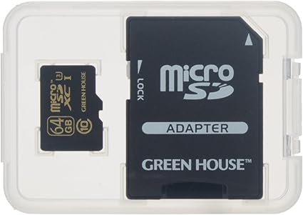 Amazon グリーンハウス 4k動画撮影に最適 Uhsスピードクラス3対応の高速microsdxcカード Gh Sdmrxcua64g グリーンハウス Green House Microsdカード 通販