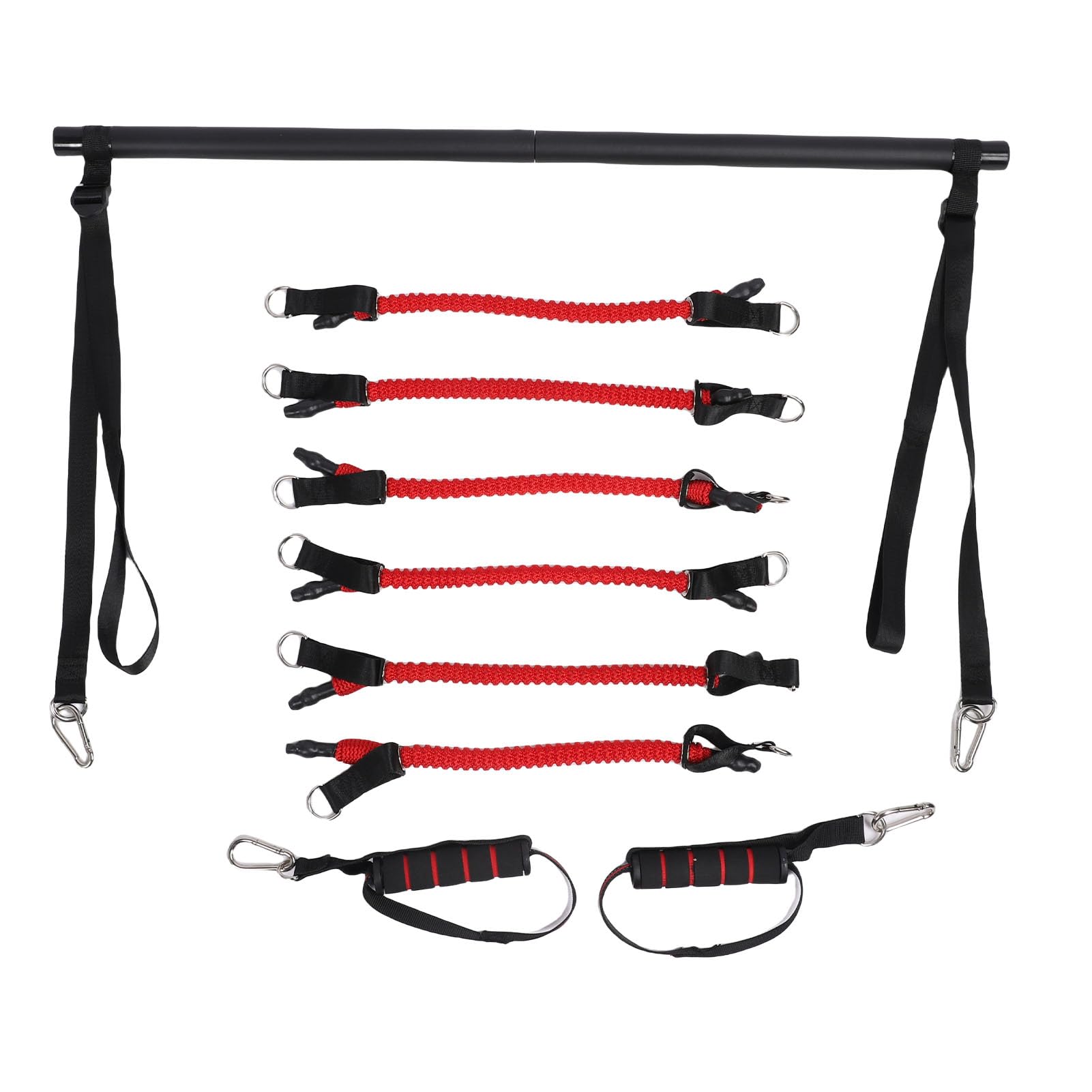 Kit de Barra de Pilates Portátil con Bandas para Hombres y Mujeres, Soporte Multifuncional para Gimnasio en Casa, Entrenamientos de Cuerpo Completo, Kit de Barra de Tonificación de Pilates