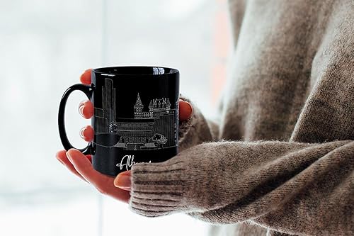 Vista 190 de TJ Originals - Taza de café Boston Massachusetts, regalo de taza de café de recuerdo de viaje turístico, taza de cerámica Skyline de 11 oz, taza