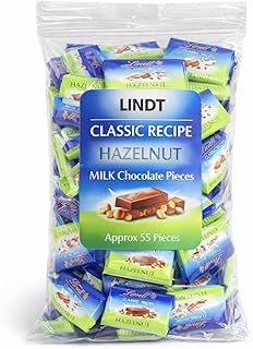 Hazelnut Milk Chocolate Pieces approx 55 Bars of Fine Individually Wrapped Premium Chocolate Candy, Basket Filler & Gift Arrangement Essential