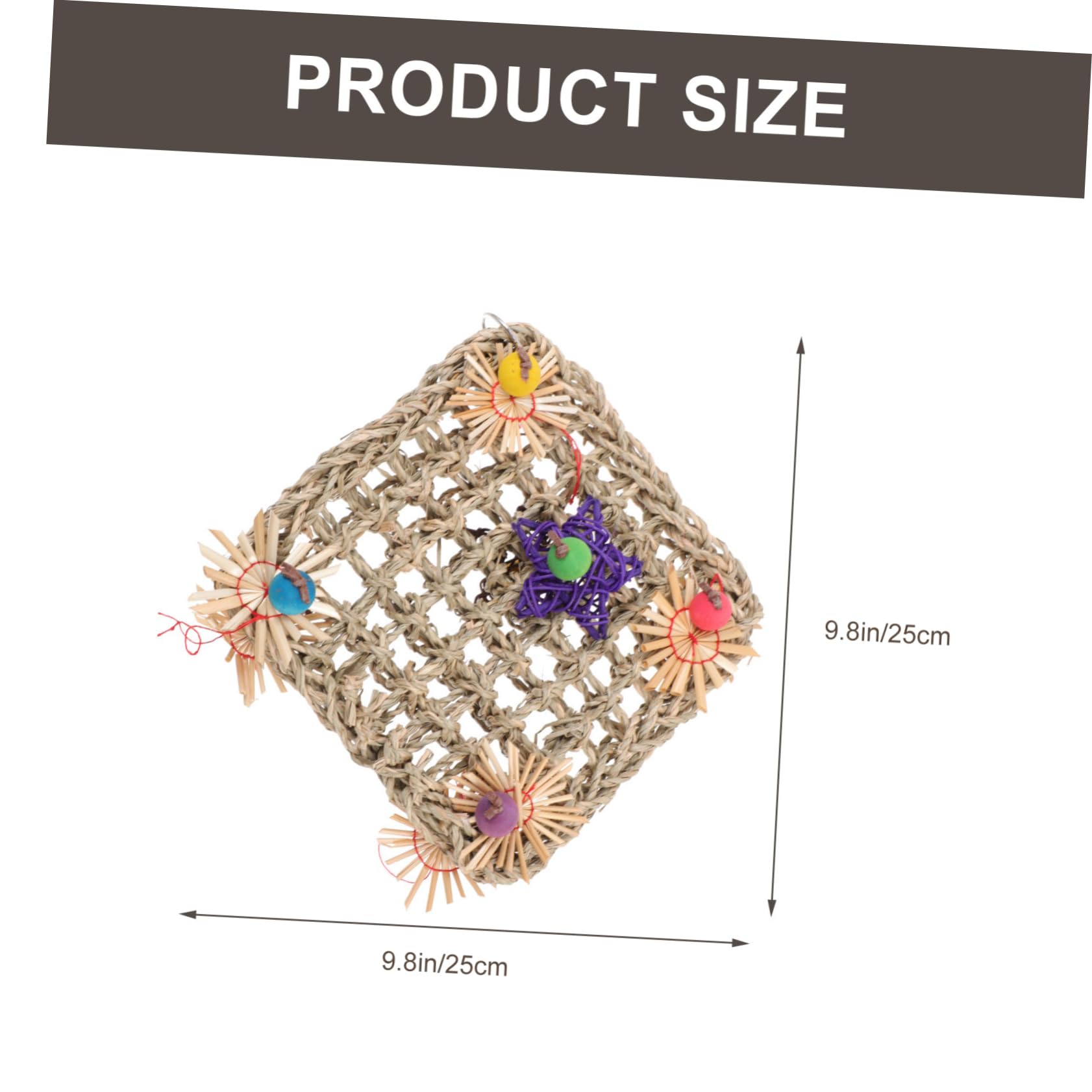 Beaupretty 2pièces Jouet à Mâcher pour Oiseaux Réseau Herbe Tissé Accessoire pour Perroquets Toy à Grimper pour Oiseaux Et Accessoires pour Cage
