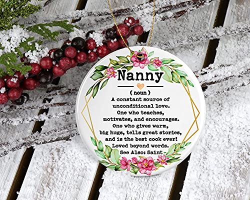 Wolfedesignpdd Nanny Noun Ornament - Christmas Ornament For Nanny - Mother's Day Ornament - Nanny Gifts - Nanny Definition - Keepsake Printed On Both Sides #TOP1