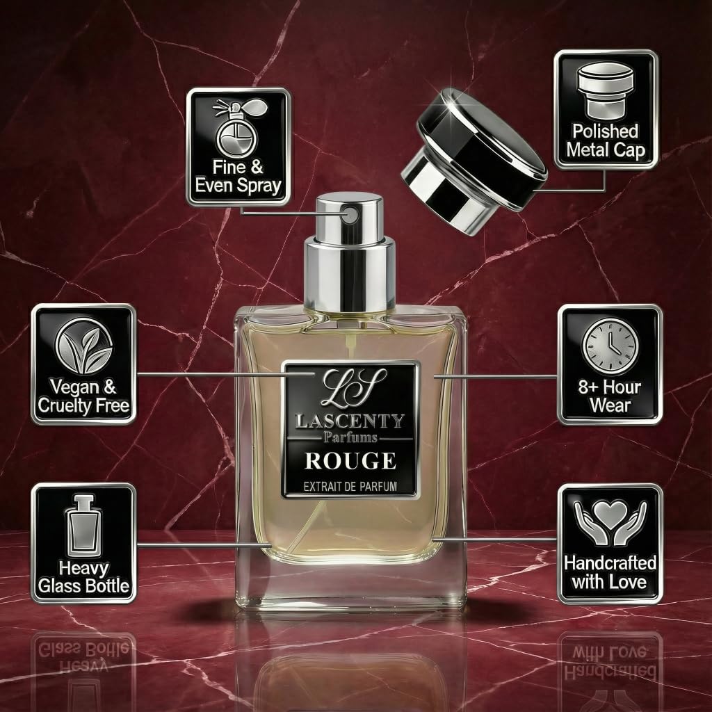ROUGE Inspired by B.accarat R.ouge 54O, Amber Woody Saffron Perfume and Cologne for Men and Women, Long Lasting Intense Fragrance with Strong High Projection, 50 ml EDP