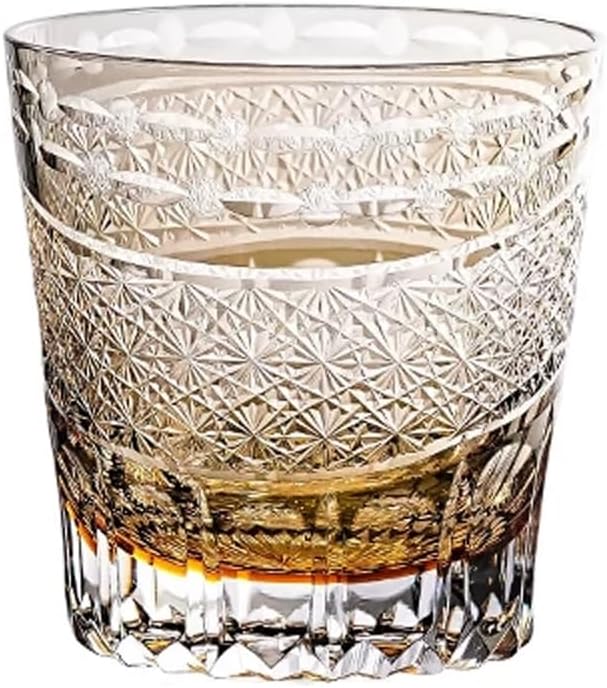 Mouthwash Cup, Crystal Glass Toothbrush Holder Cup | Tumbler Makeup Brush Holder for Bathroom, Vanity(Gold)