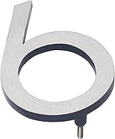 Vista 64 de Montague Metal Products Número de casa moderno de 6 pulgadas, número de casa flotante, fácil de instalar (0, cobre antiguo)