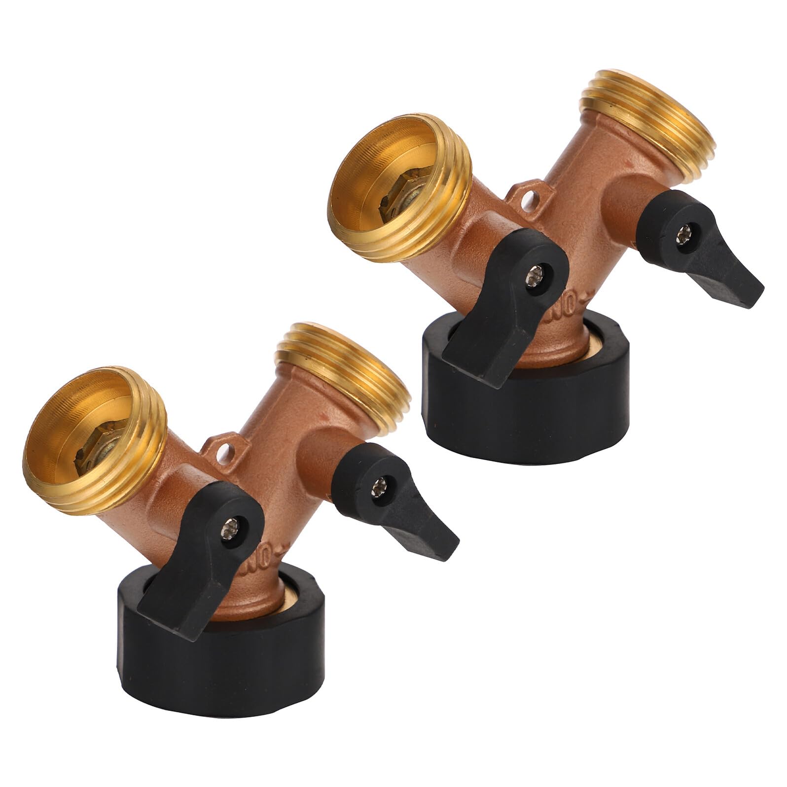 Système irrigation et arrosage : kit 2 adaptateurs robustes en laiton pour double tuyaux