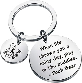 Poooh Bear Gift Keychain Inspirational Gift Friendship Keychain Birthday Gift You are Braver Stronger Smarter Than You Think