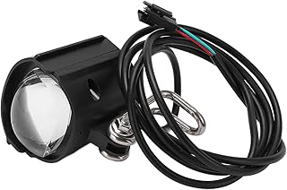 BuyWeek Buzina de farol de bicicleta, 2 em 1 12W 36V para 48V luz frontal de bicicleta 75-100db buzina alta à prova d'água buzina de farol de bicicleta elétrica