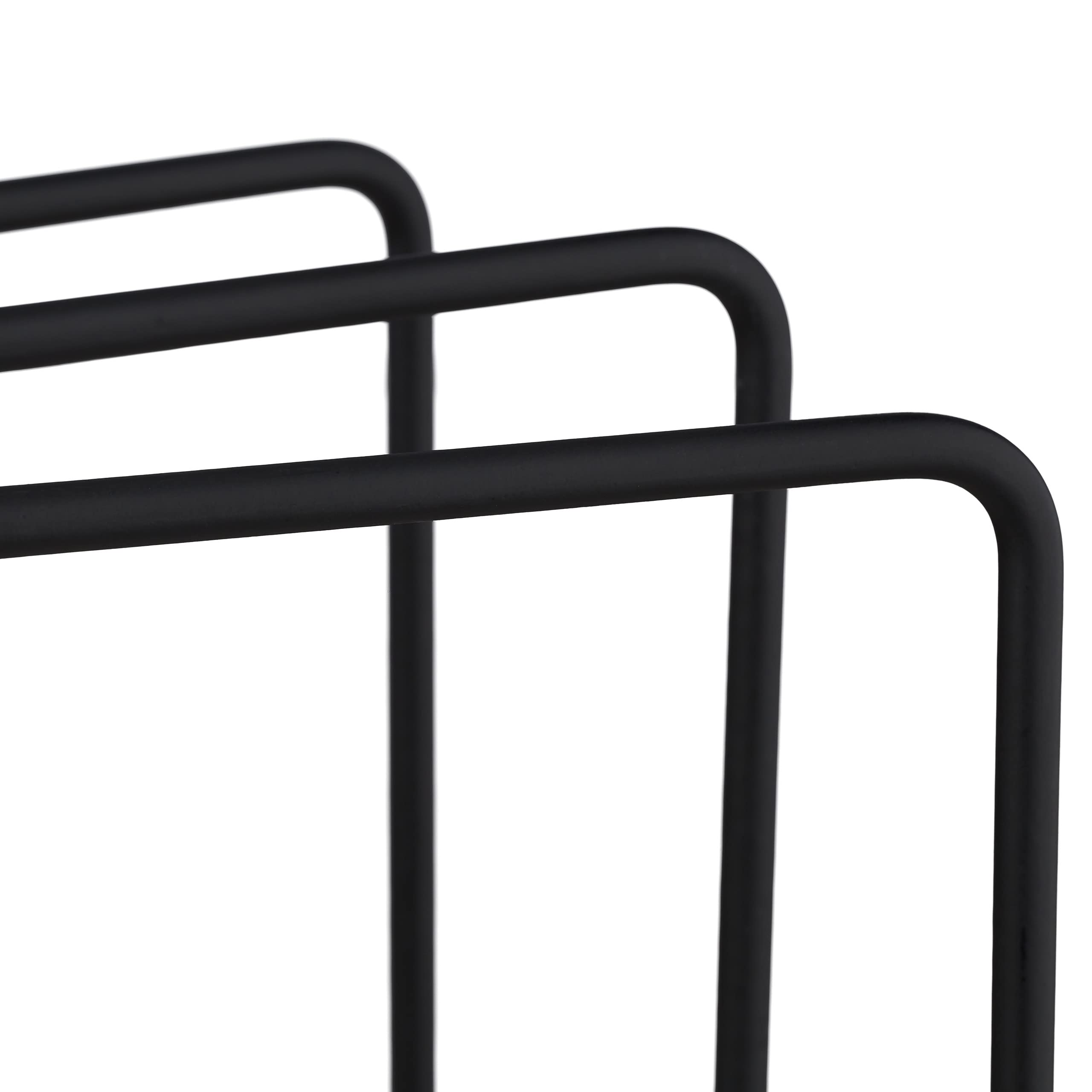 Relaxdays Supporto Porta Strofinacci, 3 Bracci, Pieghevole, per Salviette, Metallo e Legno, HxP 25 x 27 cm, Nero Marrone