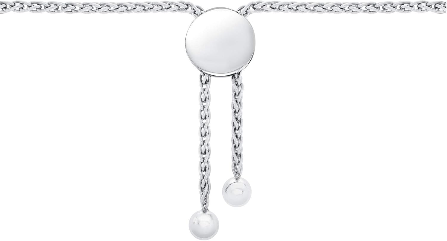 Reeds Created Ruby and Created White Sapphire Sterling Silver Bolo Bracelet