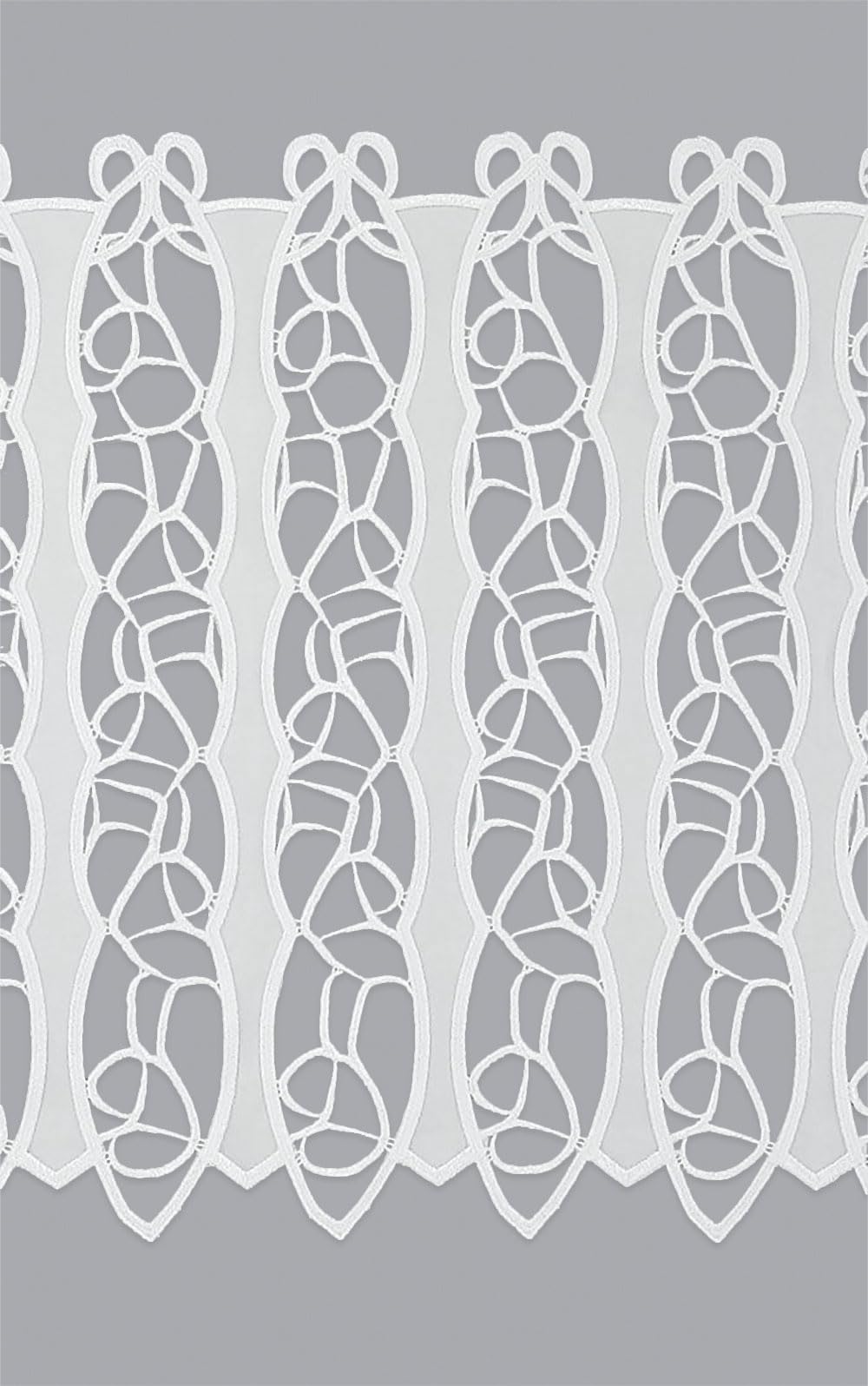 Plauener Spitze Scheibengardine Loop (Bx H) 121,5cm * 47cm weiß/Weiß