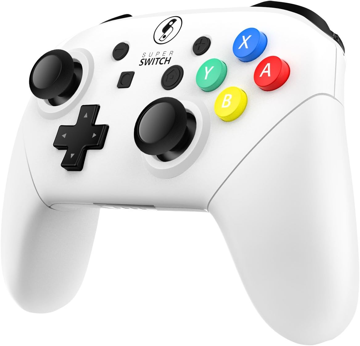 MASCARRY Replacement Shell Case for Switch Pro Controller, Super Switch DIY Faceplate and Backplate Case with Replacement Buttons and Handles for Switch Pro Controller (White)