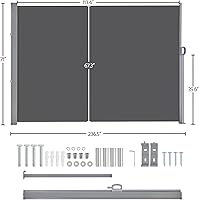 Vista 3 de Yaheetech Toldo Lateral de 118 x 71 pulgadas, Toldo de Pantalla Lateral Retráctil de Hierro para Patio, Pantalla Divisoria de Privacidad y Sombra